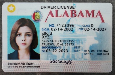 Alabama Fake id front side