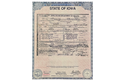 Fake Iowa Birth Certificate