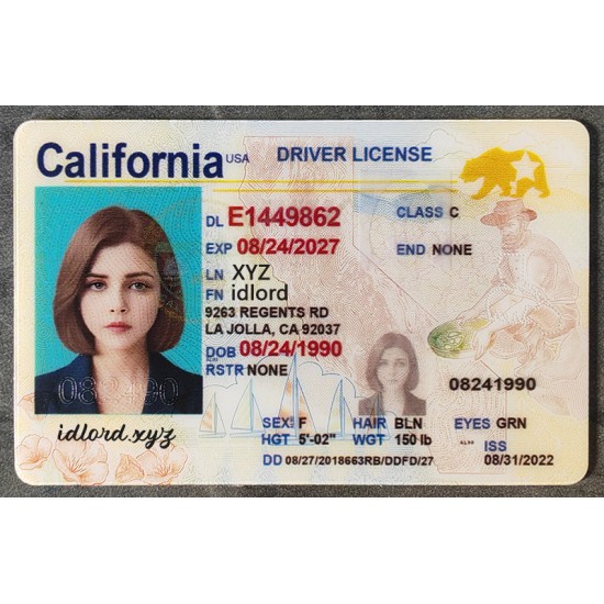 California Fake id front side