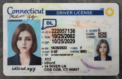 Connecticut Fake id front side