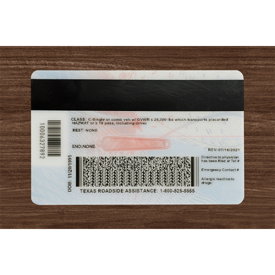 Texas (TX) Fake Dirvers Licence (2025 version)
