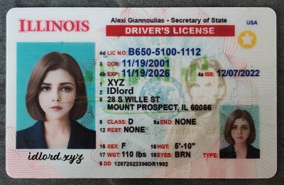 Illinois Fake id front side