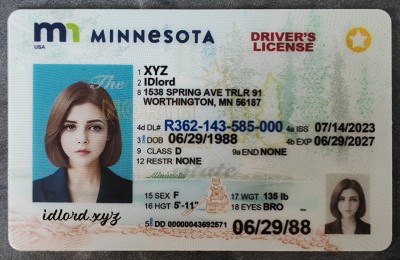 Minnesota Fake id front side