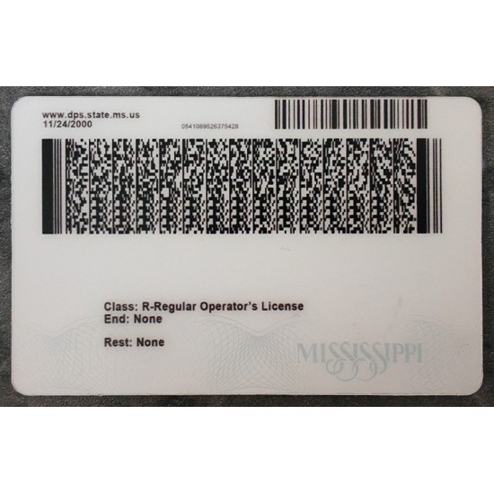Mississippi (MS) Fake Dirvers Licence
