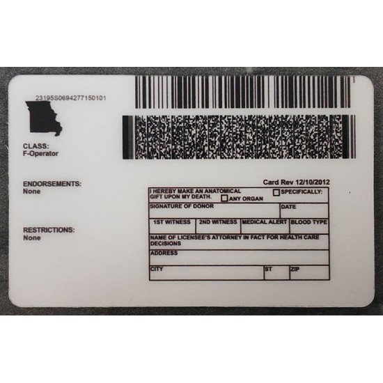 Missouri (MO) Fake Dirvers Licence