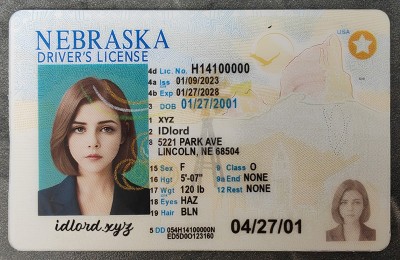 Nebraska Fake id front side