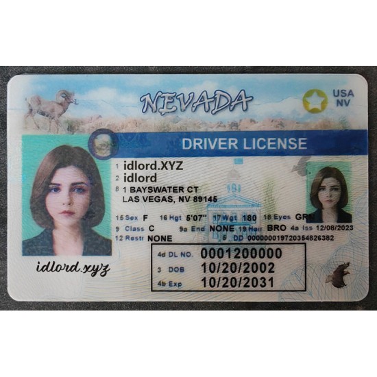 Nevada Fake id front side