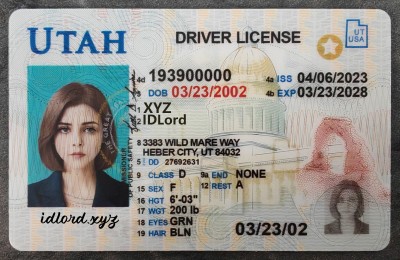 Utah Fake id front side