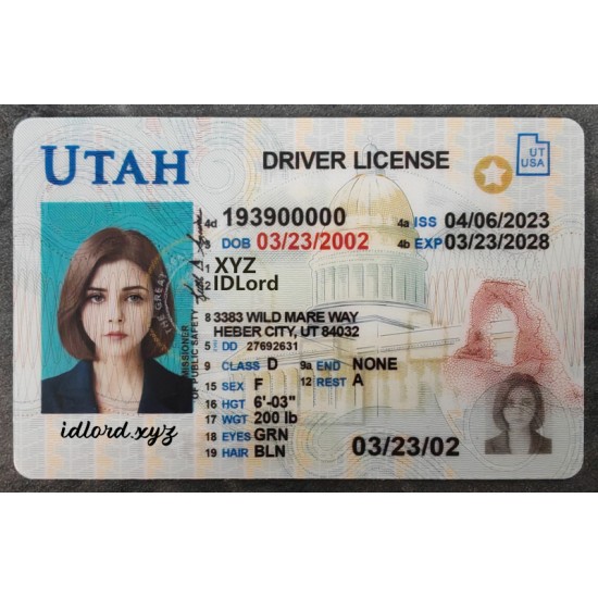 Utah Fake id front side