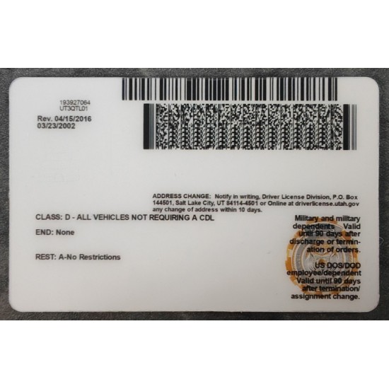 Utah (UT) Fake Dirvers Licence