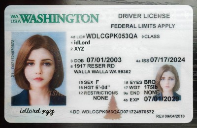 Washington Fake id front side