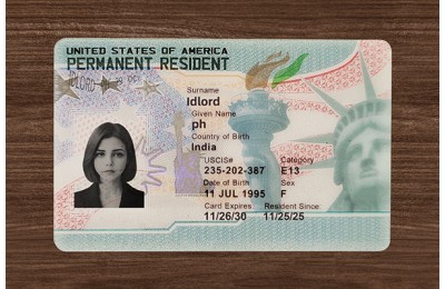 Green Card Fake id front side