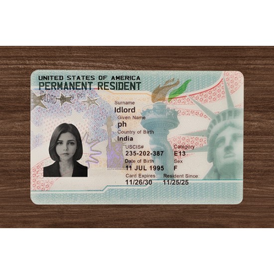 Green Card Fake id front side